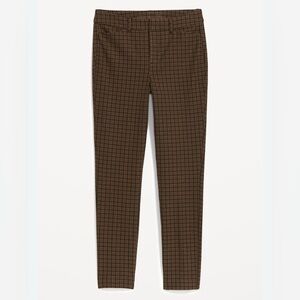 High Rise Pixie Skinny Cropped Capri Houndstooth Patterned Pant